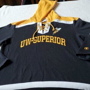 Champion Athletic Collegiate UW-Superior Hoodie LS Jersey Style Sz. L Sweatshirt